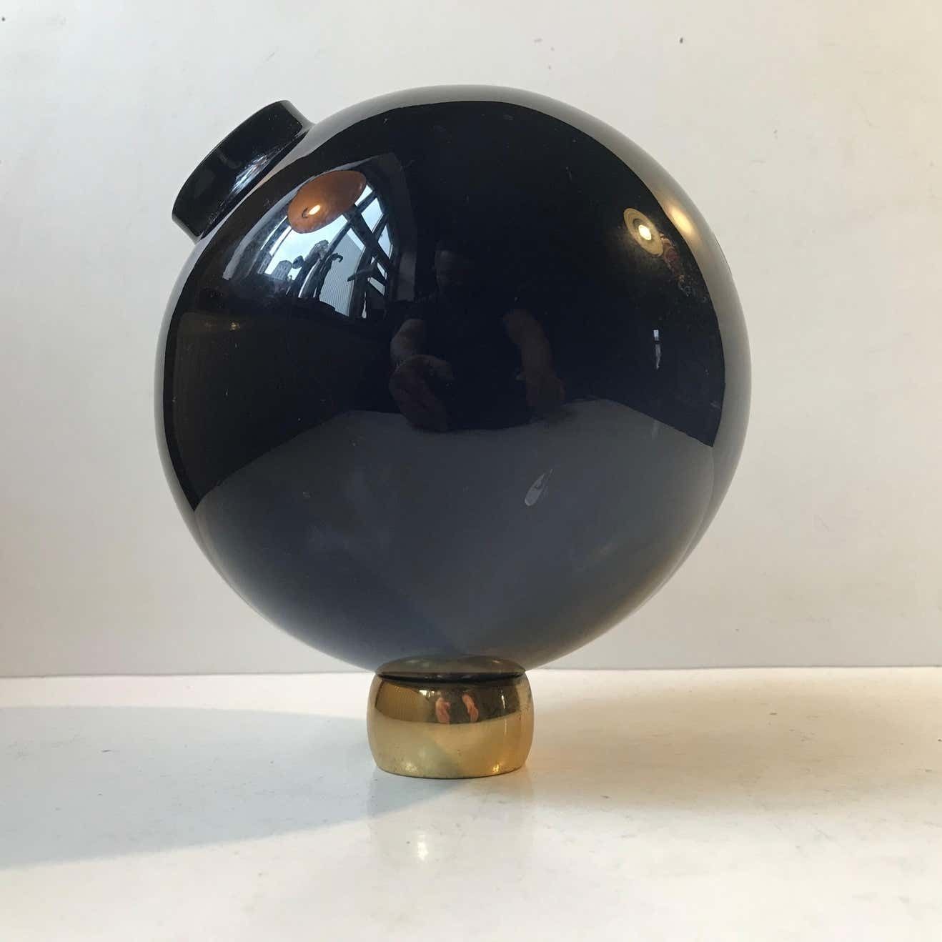 Blue Ball Glass Vase By Birgitta Watz For Lindshammar, 1995 photo Home Decor