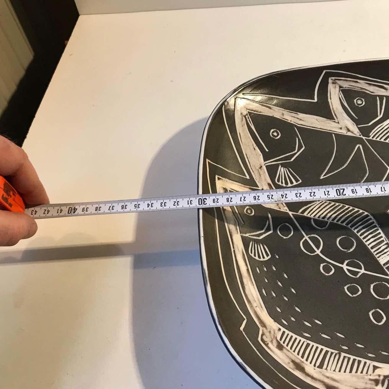 Danish Modernist Ceramic Centerpiece Plate By Eva & Johannes Andersen, 1960s photo vintage
