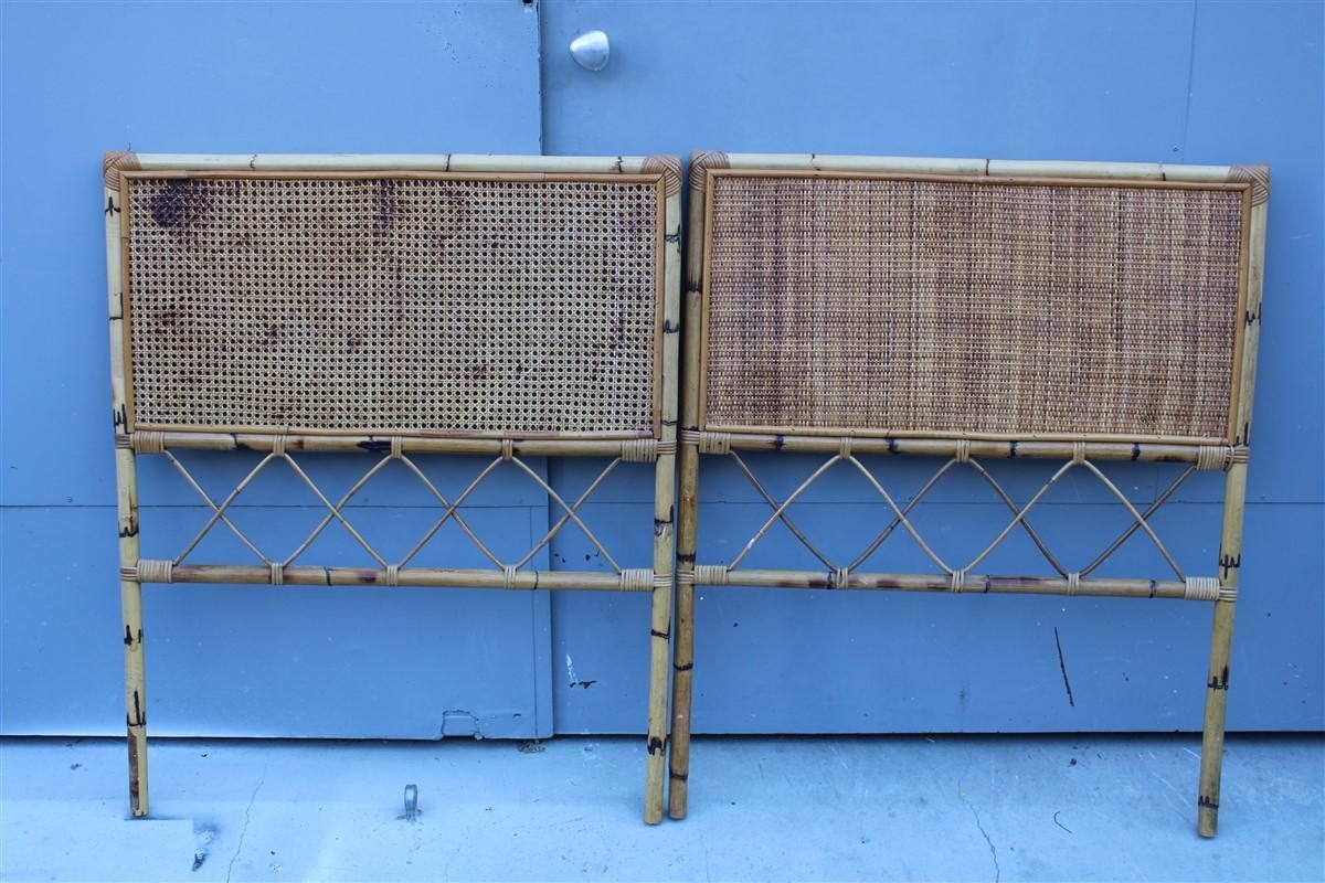 photo furniture Mid Century Italian Design Bamboo Bed For Single Mattress, 1950s