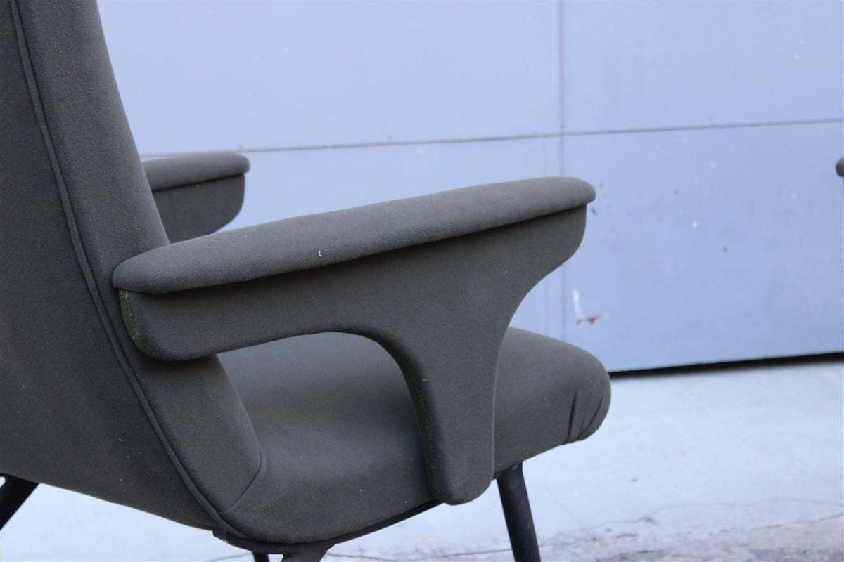 Pair Mid Century Gigi Radice For Minotti Italian Design 1950s Green Fabric photo buy