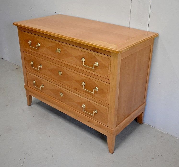 Chest Of Drawers In Blond Cherry, Louis XVI Taste   1910 photo for sale