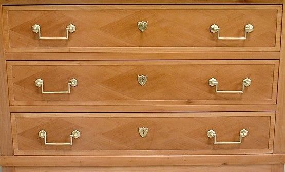 Chest Of Drawers In Blond Cherry, Louis XVI Taste   1910 photo vintage