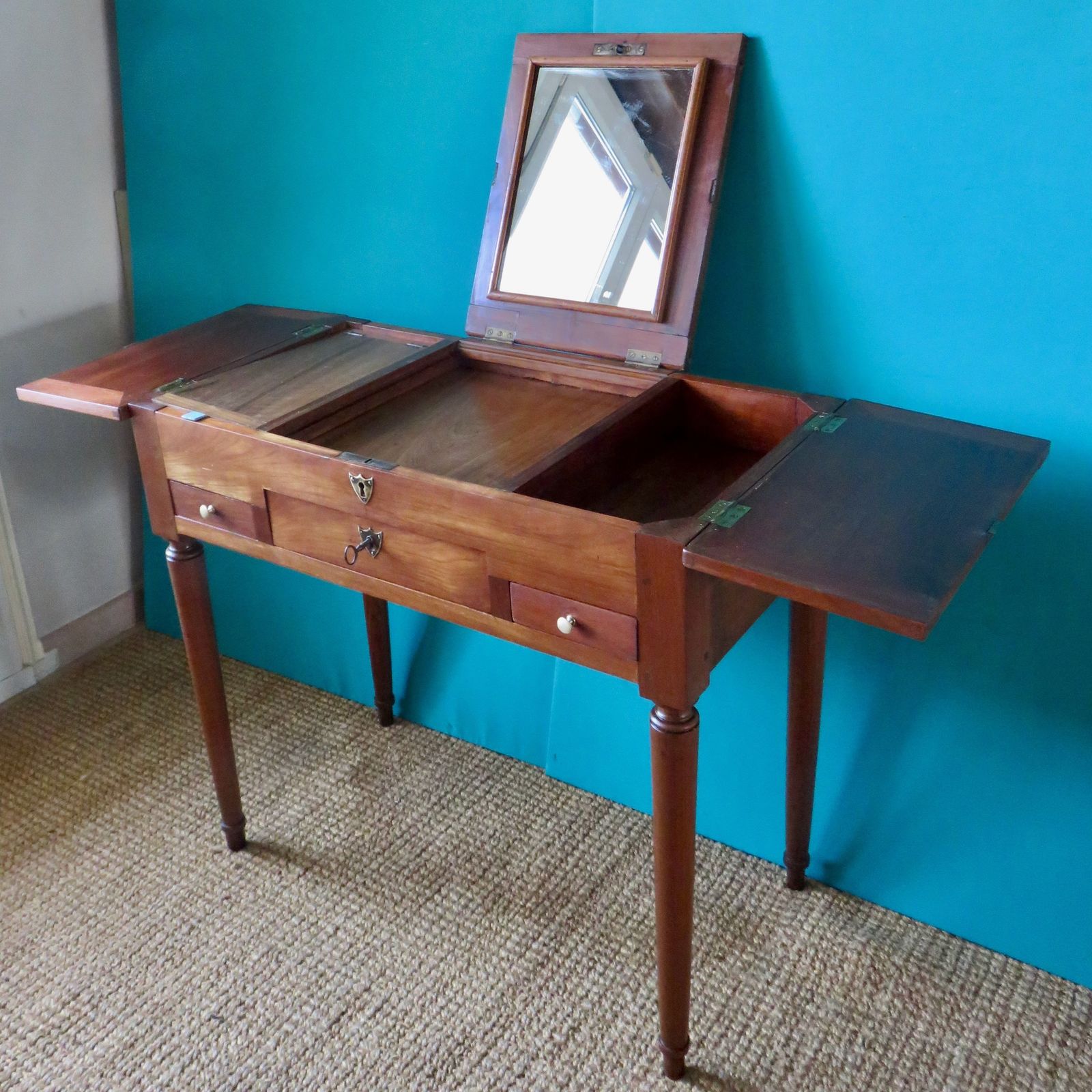 Period Dressing Table, Late 18th Century In Solid Cherry, France Circa 1770 photo furniture