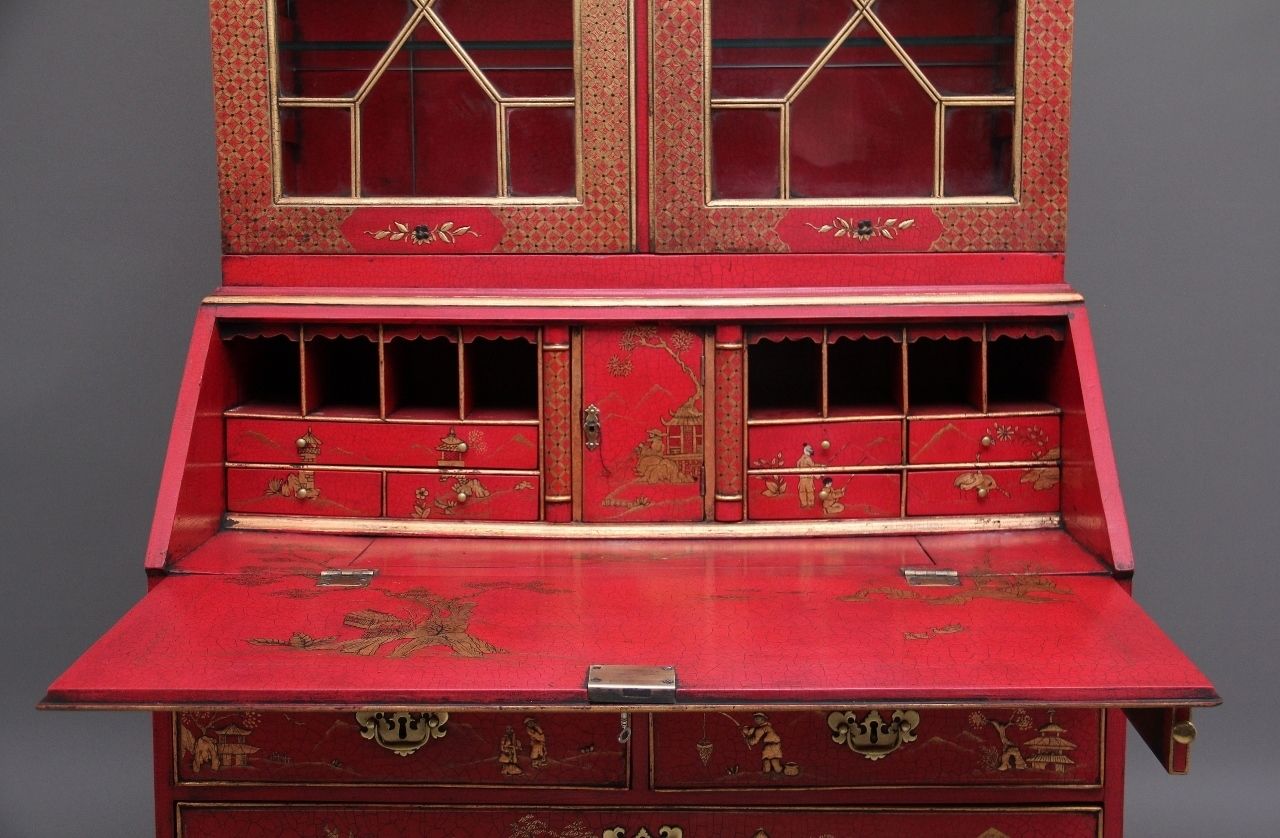 photo furniture Early 20th Century Chinoiserie Bureau Bookcase