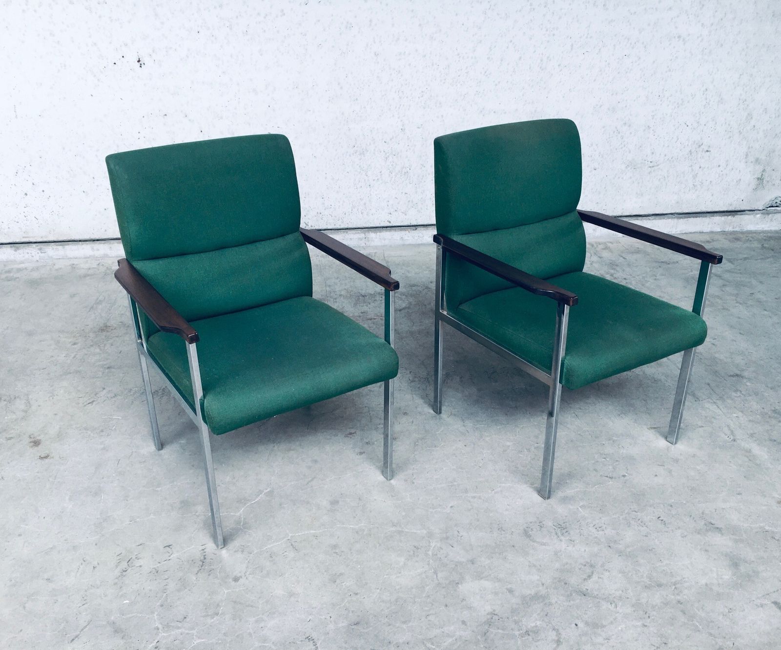 Midcentury Modern Design Pair Of Office Arm Chairs By Brune, Germany 1960s photo furniture