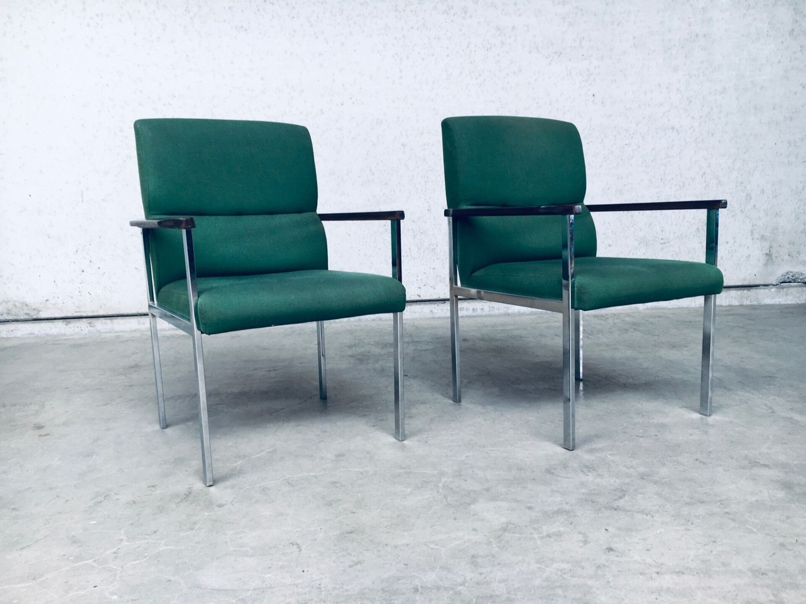 Midcentury Modern Design Pair Of Office Arm Chairs By Brune, Germany 1960s photo vinterior