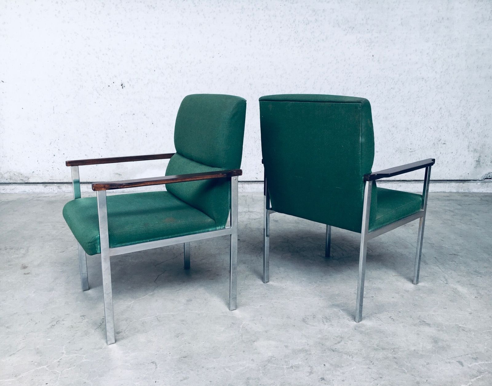 Midcentury Modern Design Pair Of Office Arm Chairs By Brune, Germany 1960s photo buy