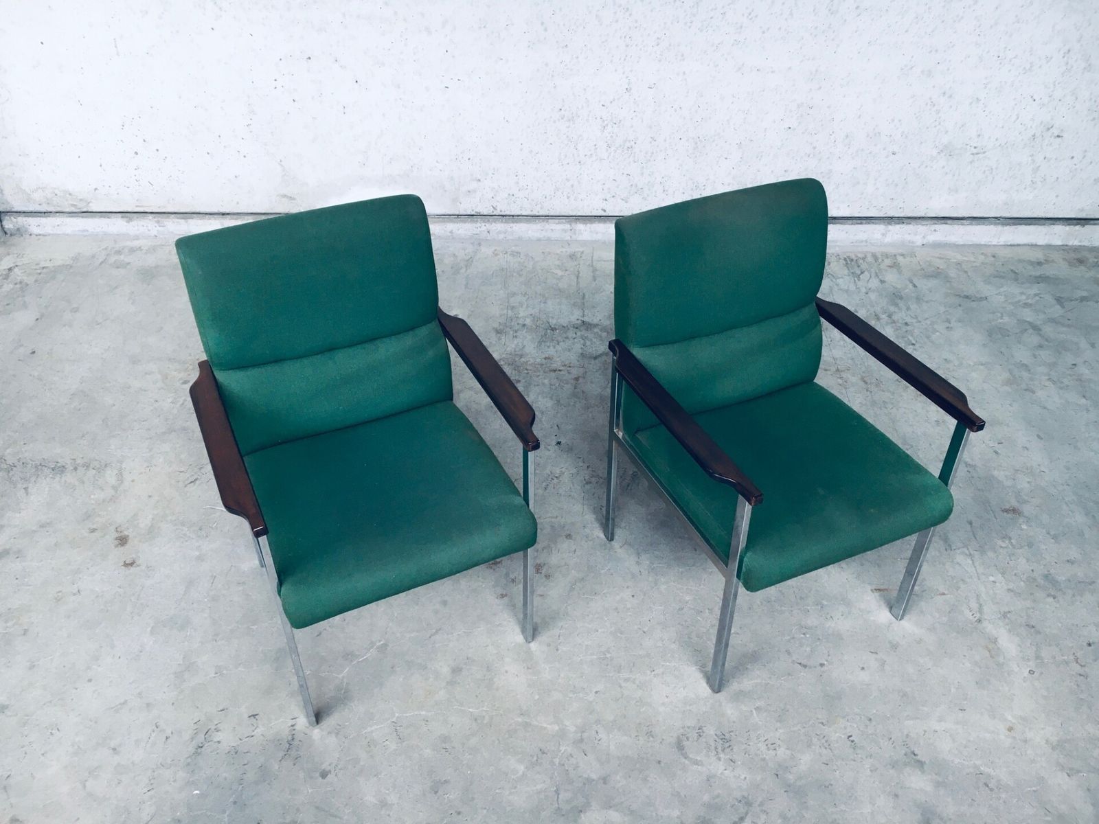 Midcentury Modern Design Pair Of Office Arm Chairs By Brune, Germany 1960s photo vintage