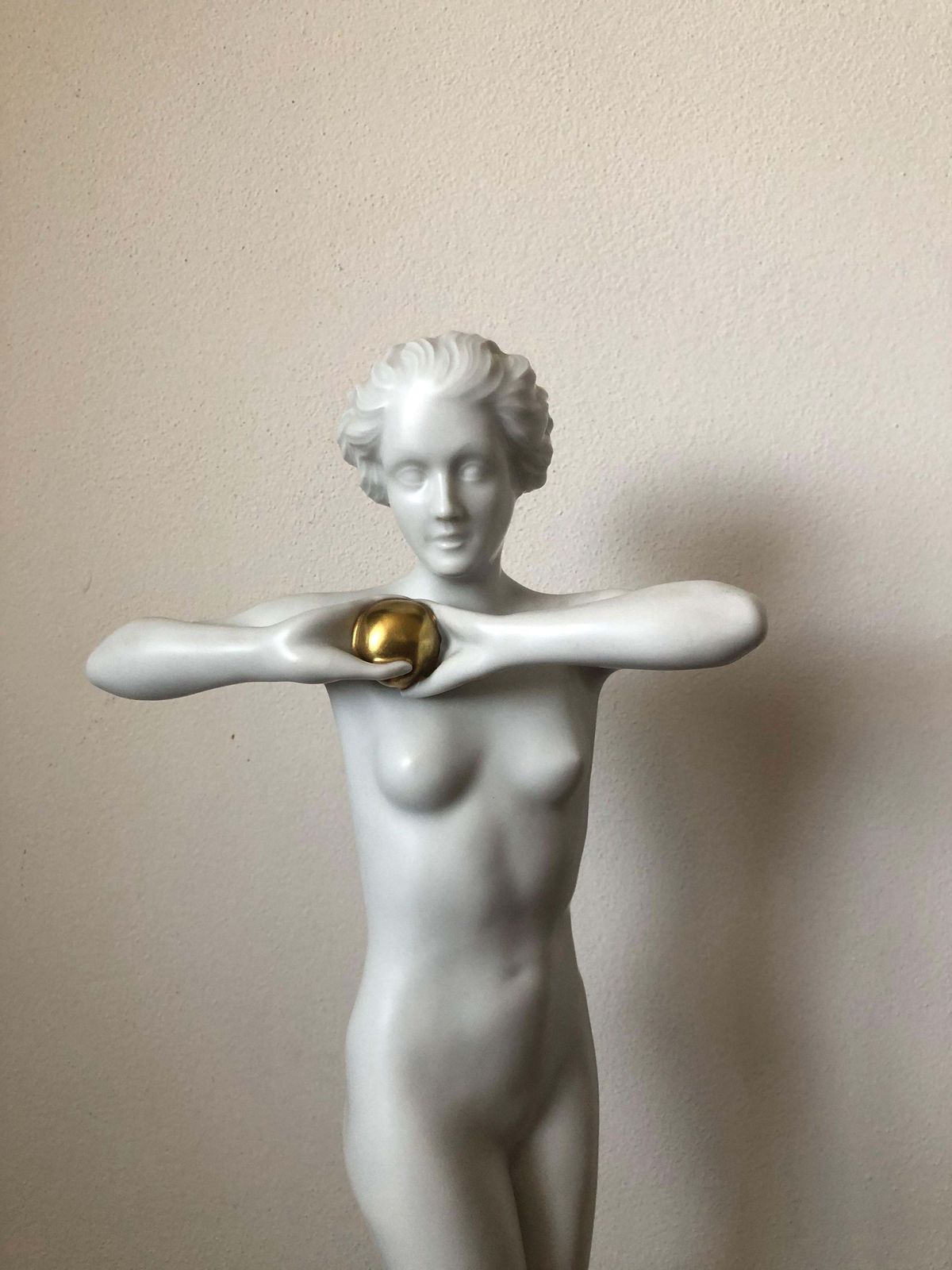 Large Porcelain Figure Of Lady With Ball By Designer Luitpold Adam photo for sale