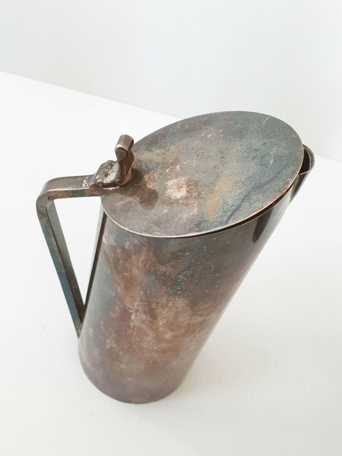 Suite Of 3 Vintage Pitchers 1970 In Silver Metal Design 70s 1970s France photo vintage