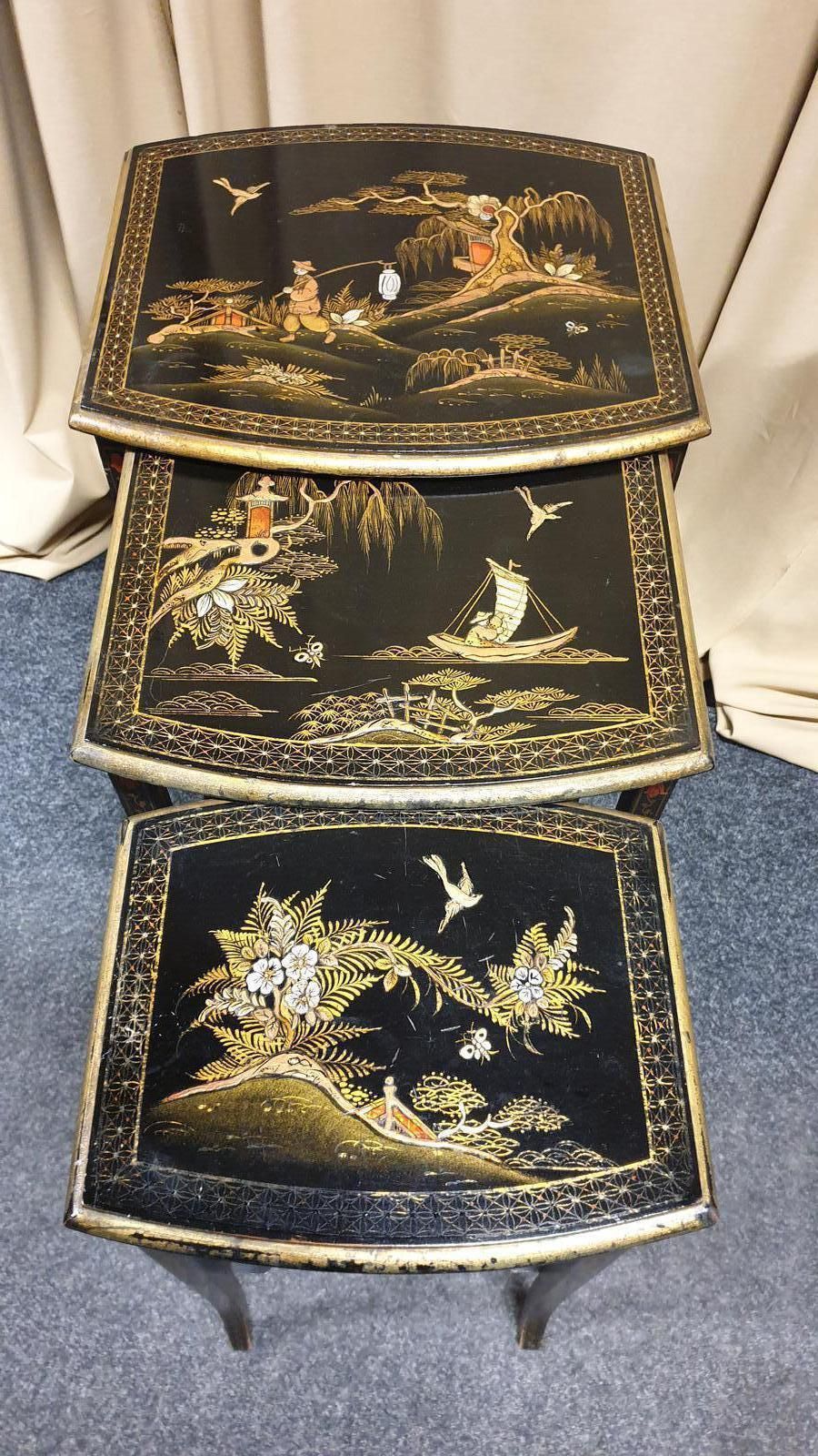 Chinoiserie Nest Of Three Tables photo for sale