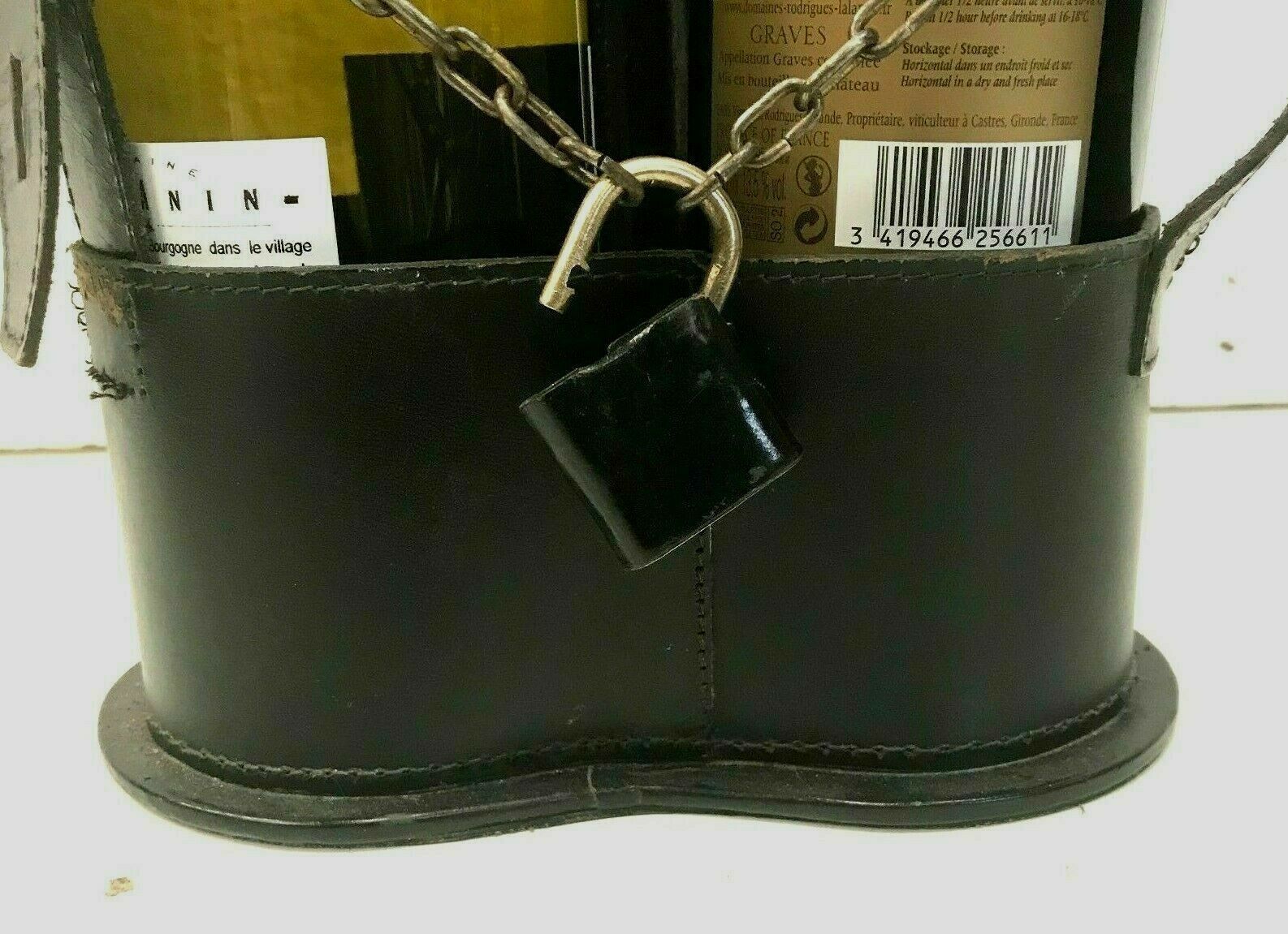 Leather Bottle Holder Twentieth Century Brass Grip Handle photo Home Decor