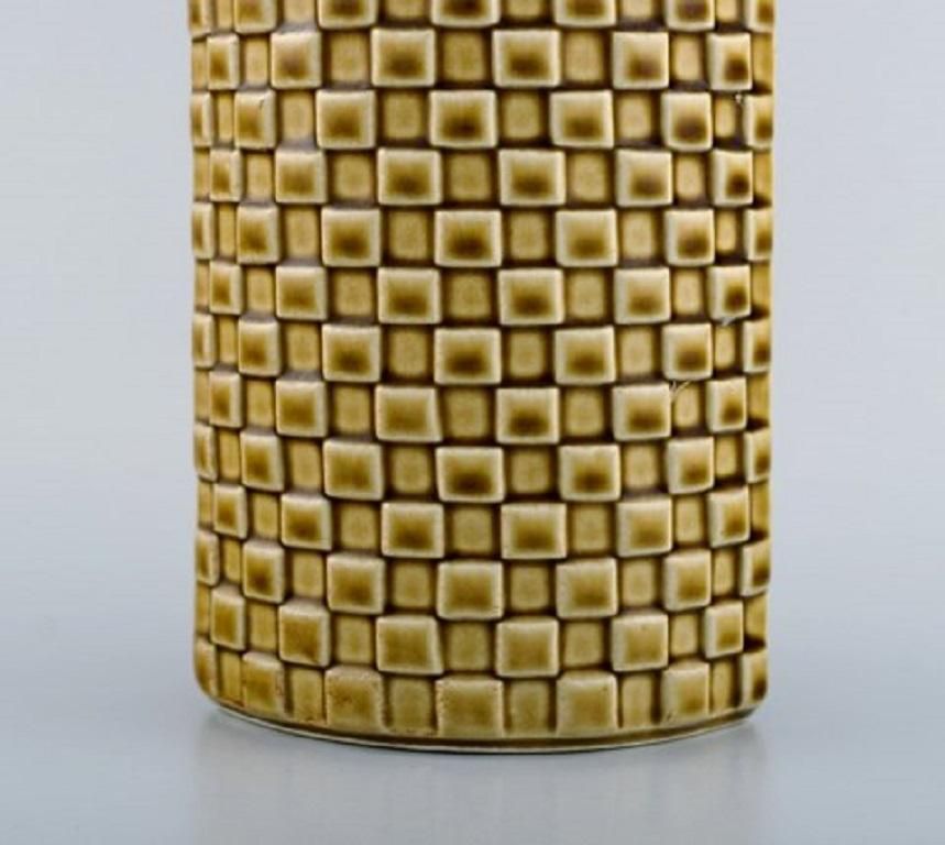 Arabia Vase In Glazed Ceramics, Beautiful Glaze In Mustard Yellow Shades photo Home Decor