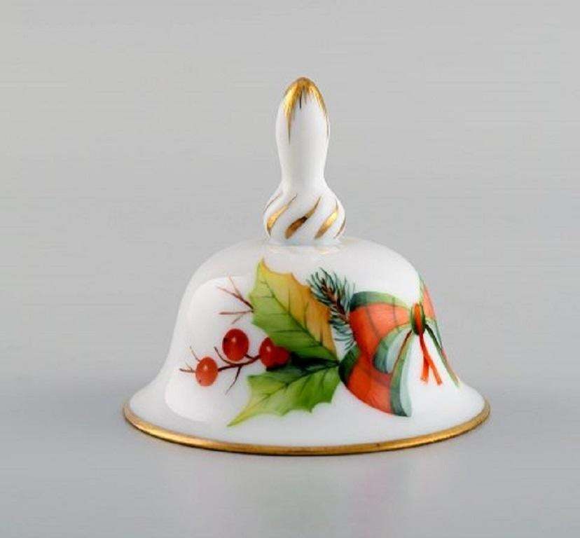 Three Herend Table Bells In Hand Painted Porcelain With Flowers, 1980s photo Home Decor