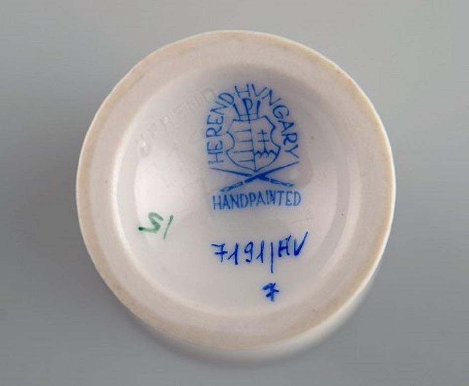 Two Herend Miniature Vases And A Small Dish In Hand Painted Porcelain, 1980s photo buy