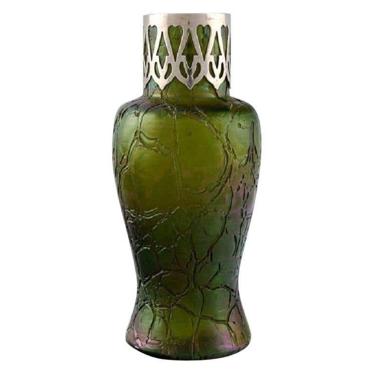 Pallme König Art Nouveau Vase In Green Art Glass, App. 1900 photo furniture