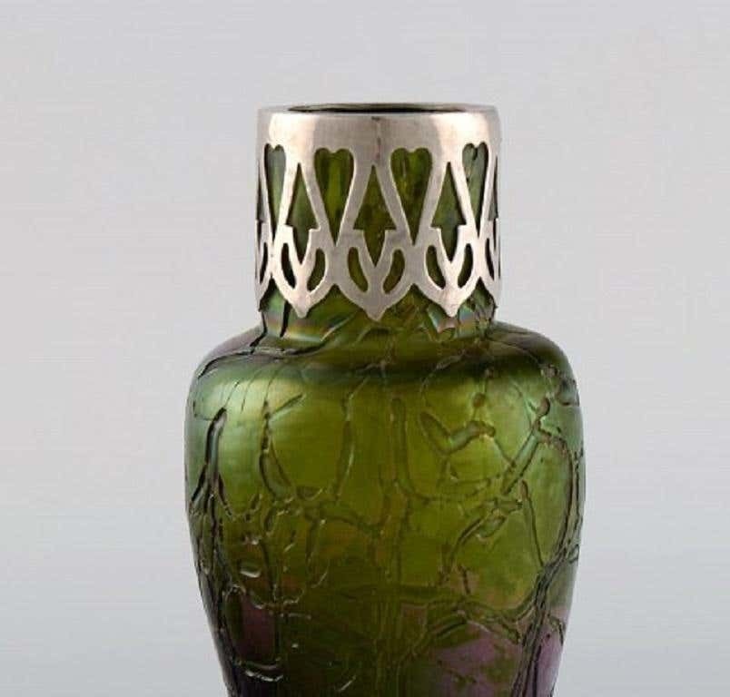 Pallme König Art Nouveau Vase In Green Art Glass, App. 1900 photo Home Decor