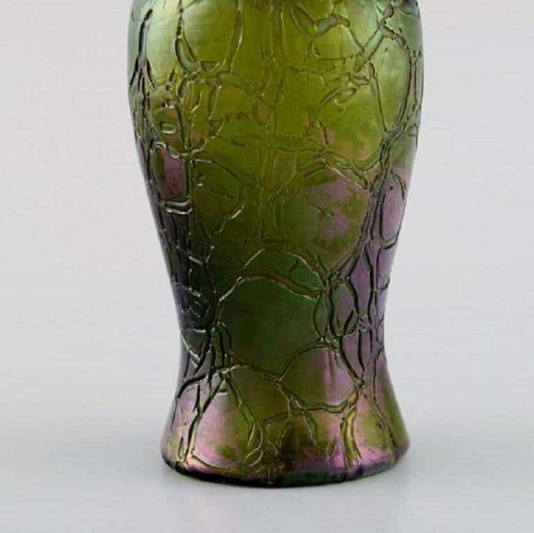 Pallme König Art Nouveau Vase In Green Art Glass, App. 1900 photo 438.0