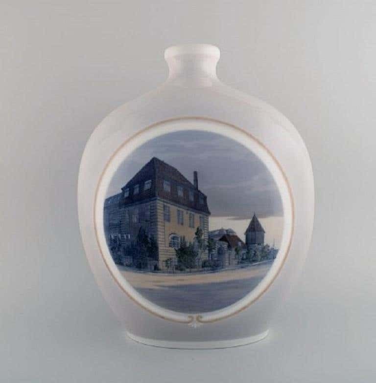 Arthur Boesen For Royal Copenhagen, Large Unique Vase In Hand Painted Porcelain photo for sale
