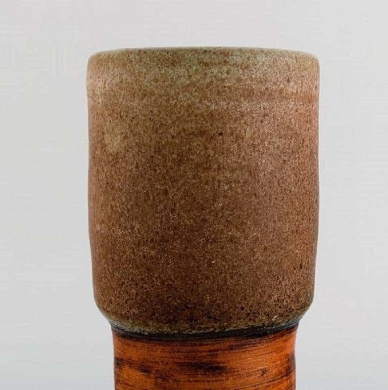 European Studio Ceramist, Unique Vase In Glazed Ceramics, 1960s 1970s photo Home Decor