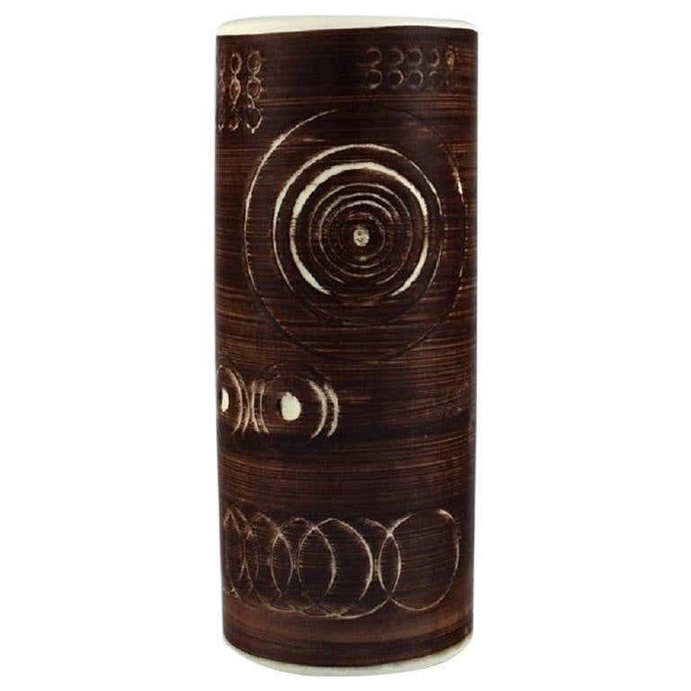 Olle Alberius For Rörstrand, Sarek Vase In Hand Painted Glazed Ceramics