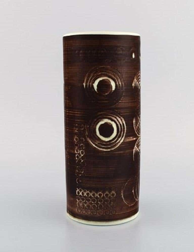 Olle Alberius For Rörstrand, Sarek Vase In Hand Painted Glazed Ceramics photo furniture