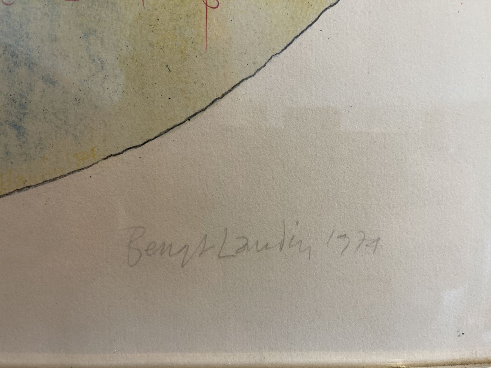 Signed Rare Midcentury Modern Art By Renowned Swedish Artist Bengt Landin photo furniture