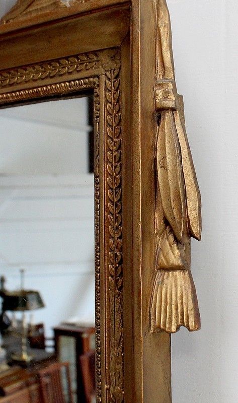 Home Decor Mirror In Golden Wood, Louis XVI Style, Early 19th Century photo