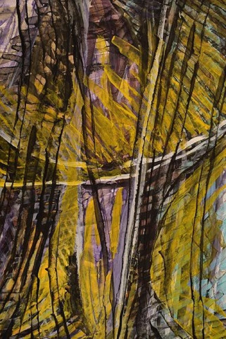 Ivy Lysdal, Gouache On Cardboard, Abstract Modernist Painting photo furniture