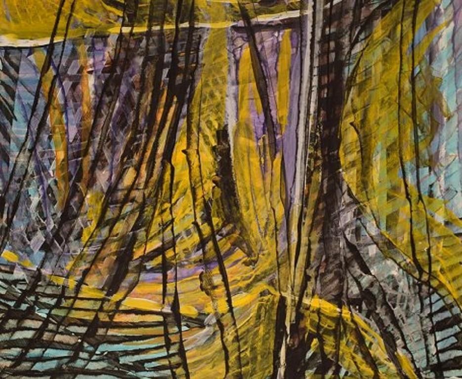 Ivy Lysdal, Gouache On Cardboard, Abstract Modernist Painting photo for sale