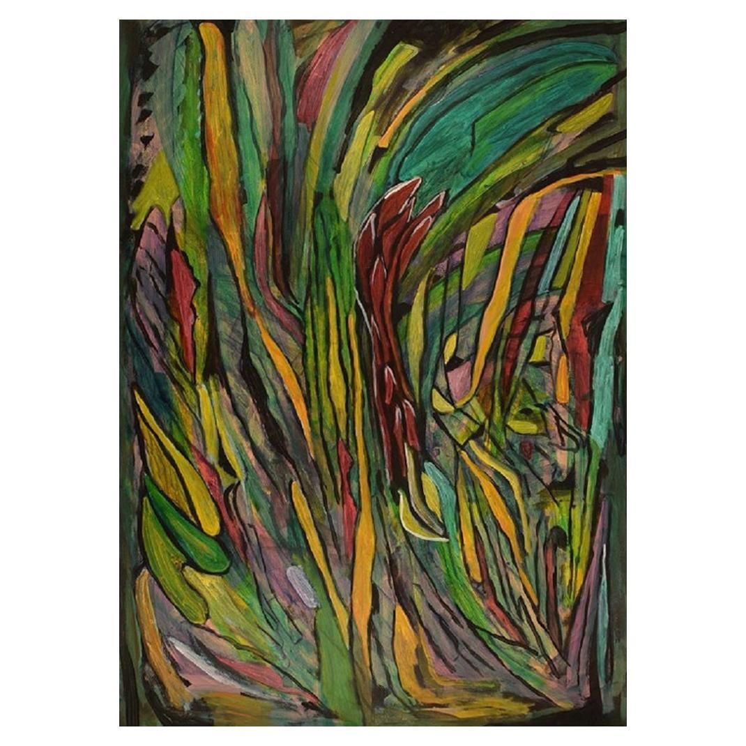 Ivy Lysdal, Gouache On Cardboard, Abstract Modernist Painting