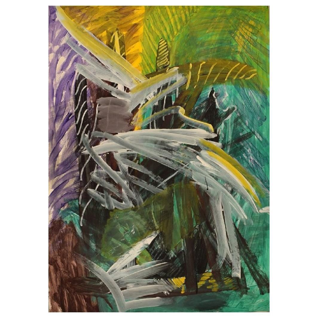 Ivy Lysdal, Gouache On Cardboard, Abstract Modernist Painting