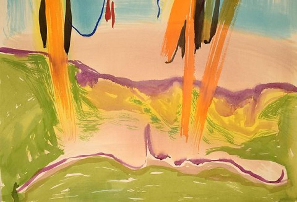 Ivy Lysdal, Gouache On Cardboard, Abstract Modernist Painting photo for sale