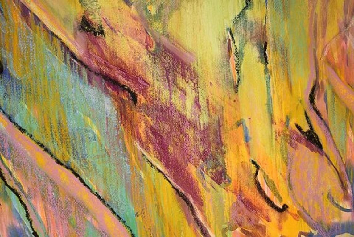 Ivy Lysdal, Gouache On Cardboard, Abstract Modernist Painting photo furniture
