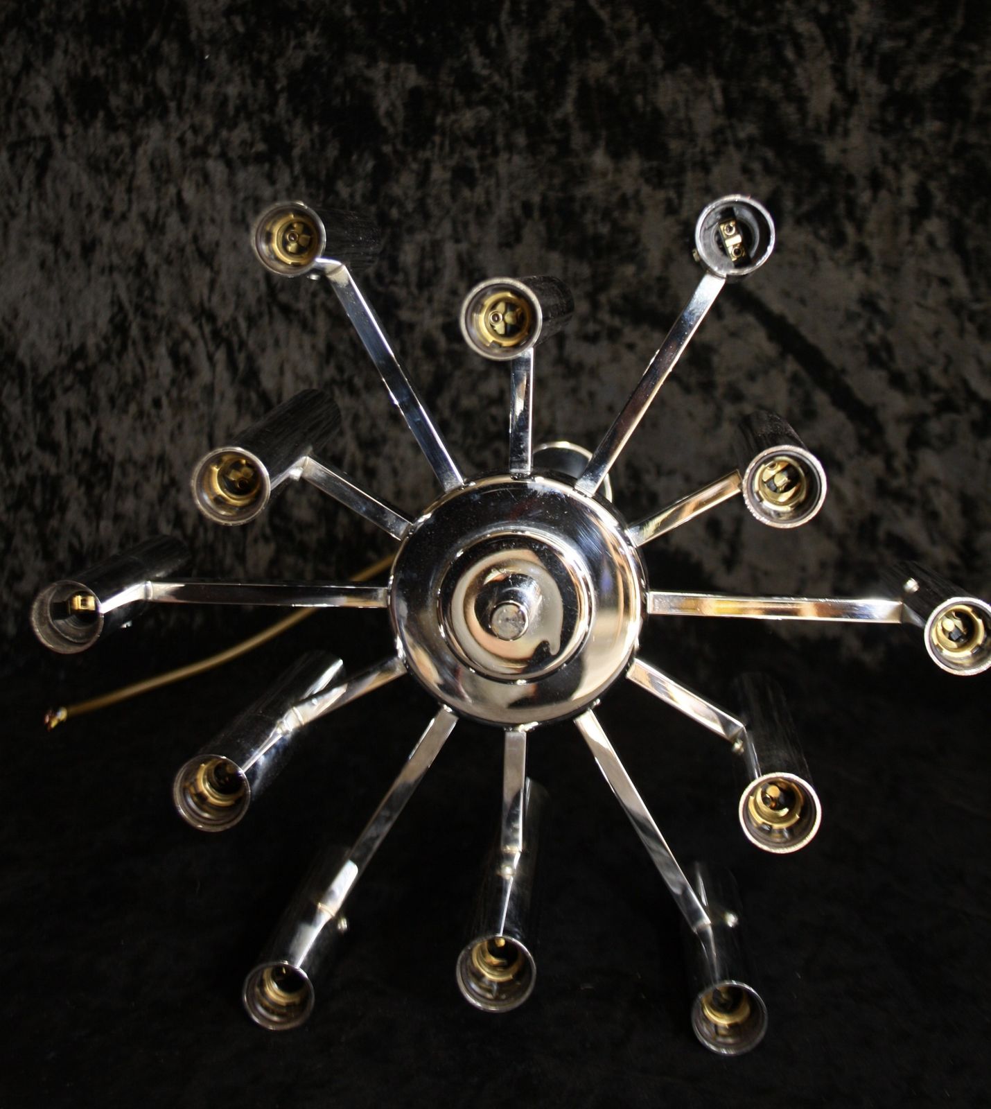 Small Art Deco Chrome Chandelier photo for sale