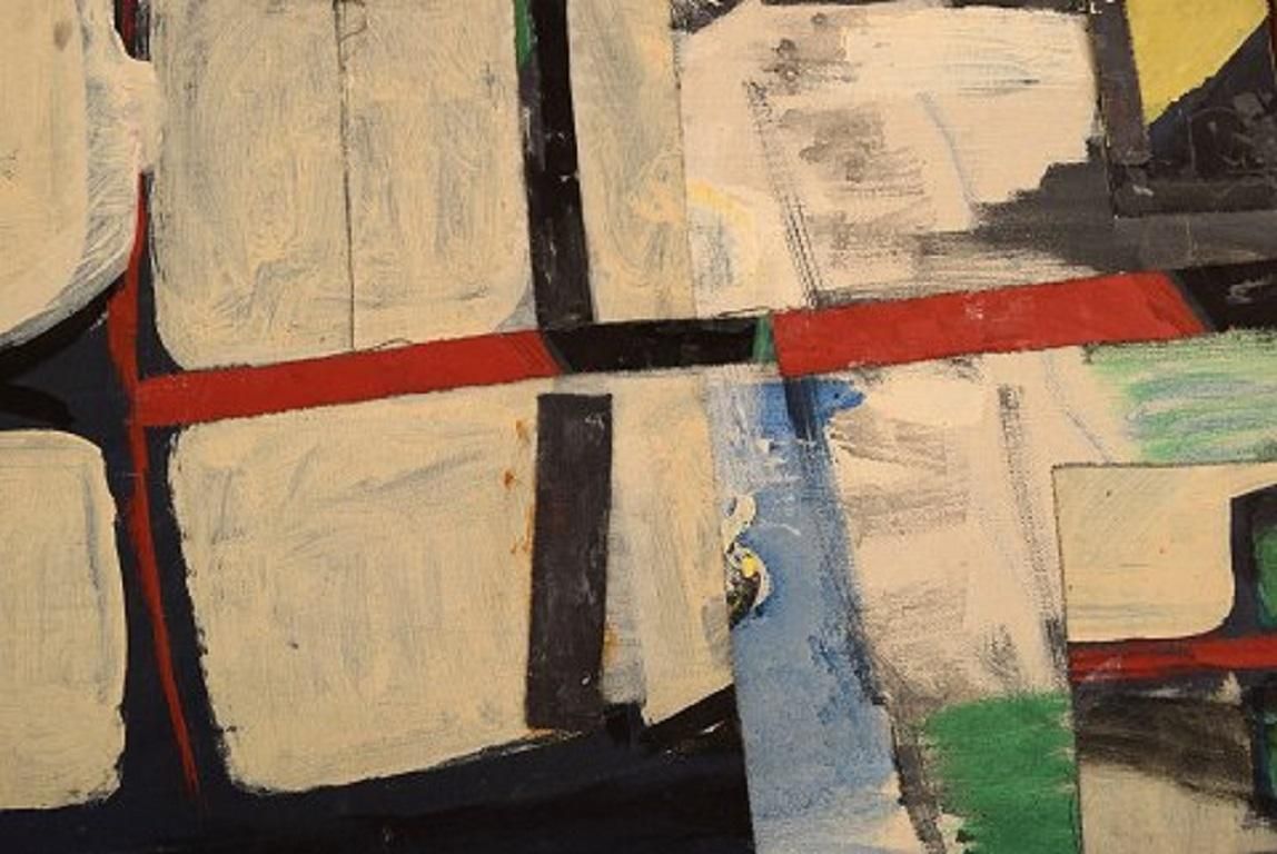 Gösta Fougstedt Sweden Oil On Canvas Modernist Composition, 1965 photo 812.0