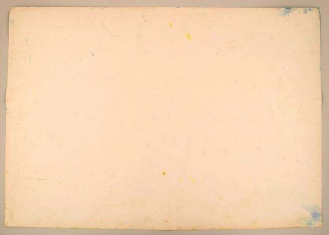 Ivy Lysdal B 1937, Gouache On Cardboard Abstract Modernist Painting photo Art