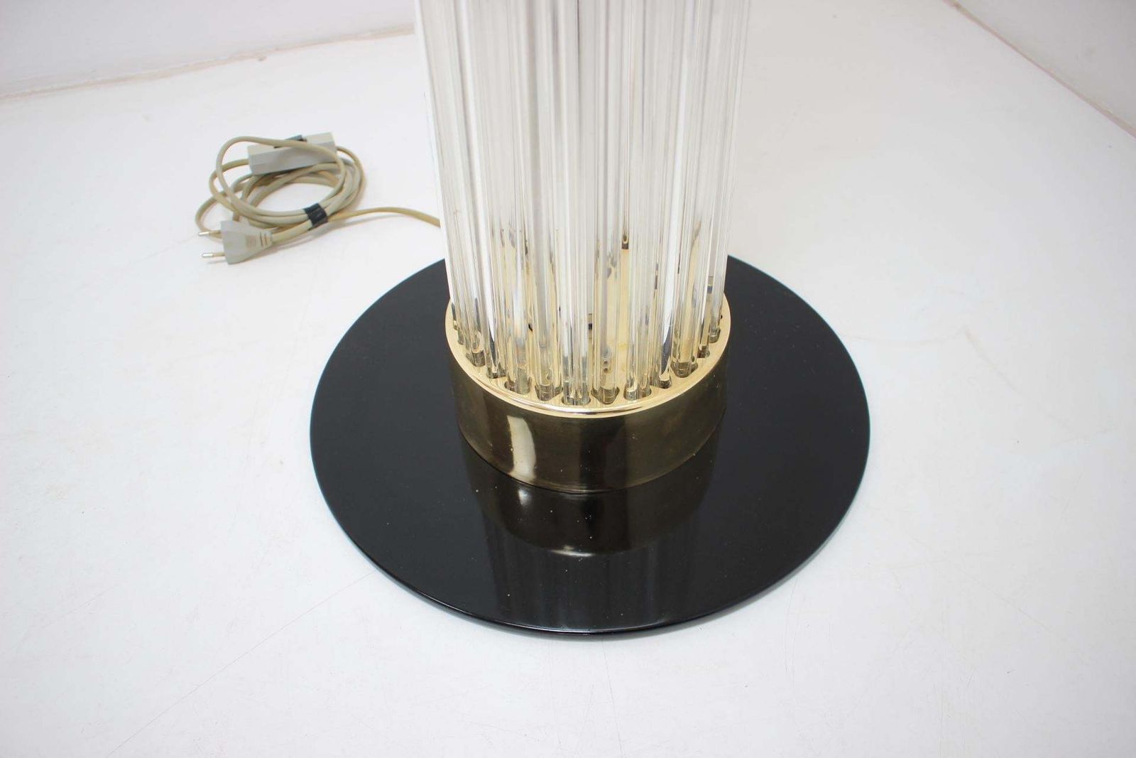 Rare Design Brass And Art Glass Modern Floor Lamp Kamenický šenov/Preciosa, 1970 photo furniture