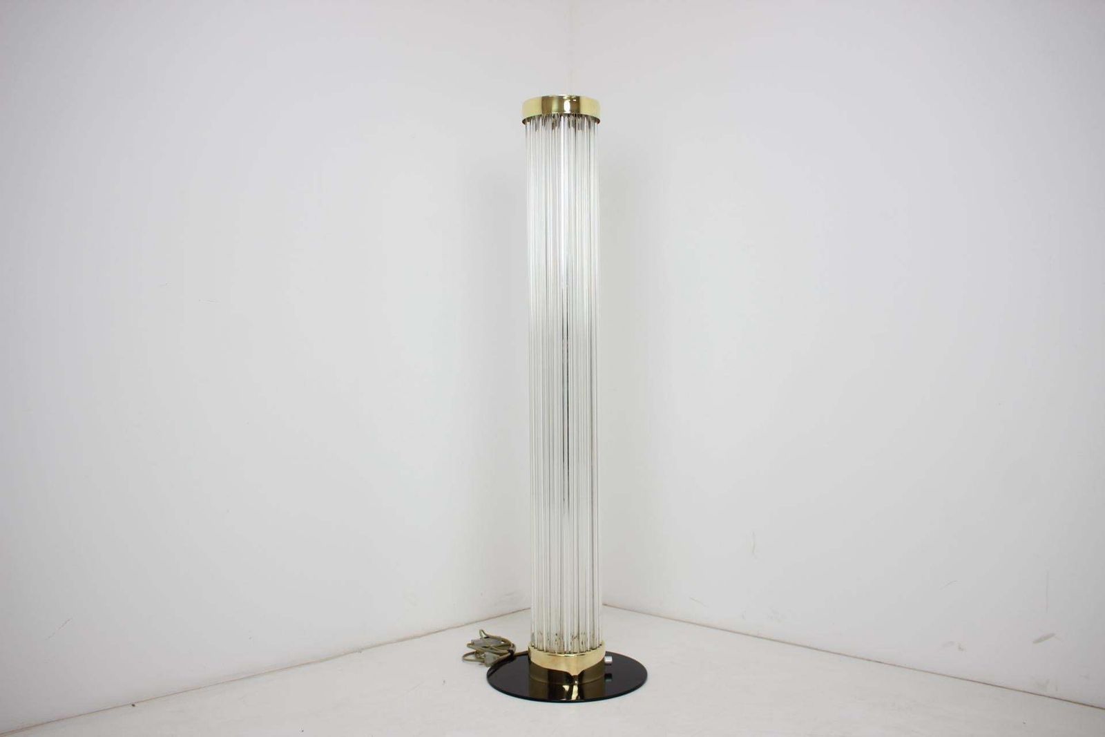 Rare Design Brass And Art Glass Modern Floor Lamp Kamenický šenov/Preciosa, 1970 photo buy
