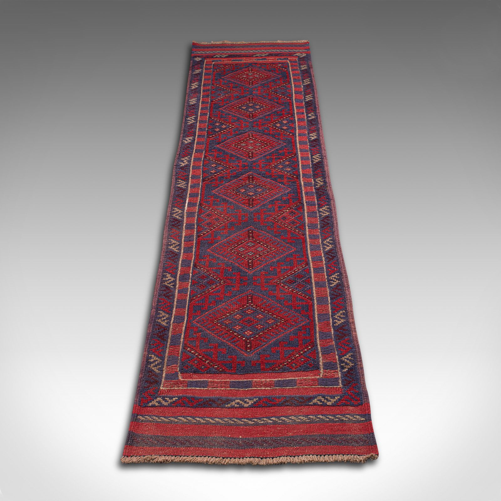 Long Vintage Meshwani Hallway Runner, Caucasian, Rug, Hall Carpet, Circa 1960 photo Textiles