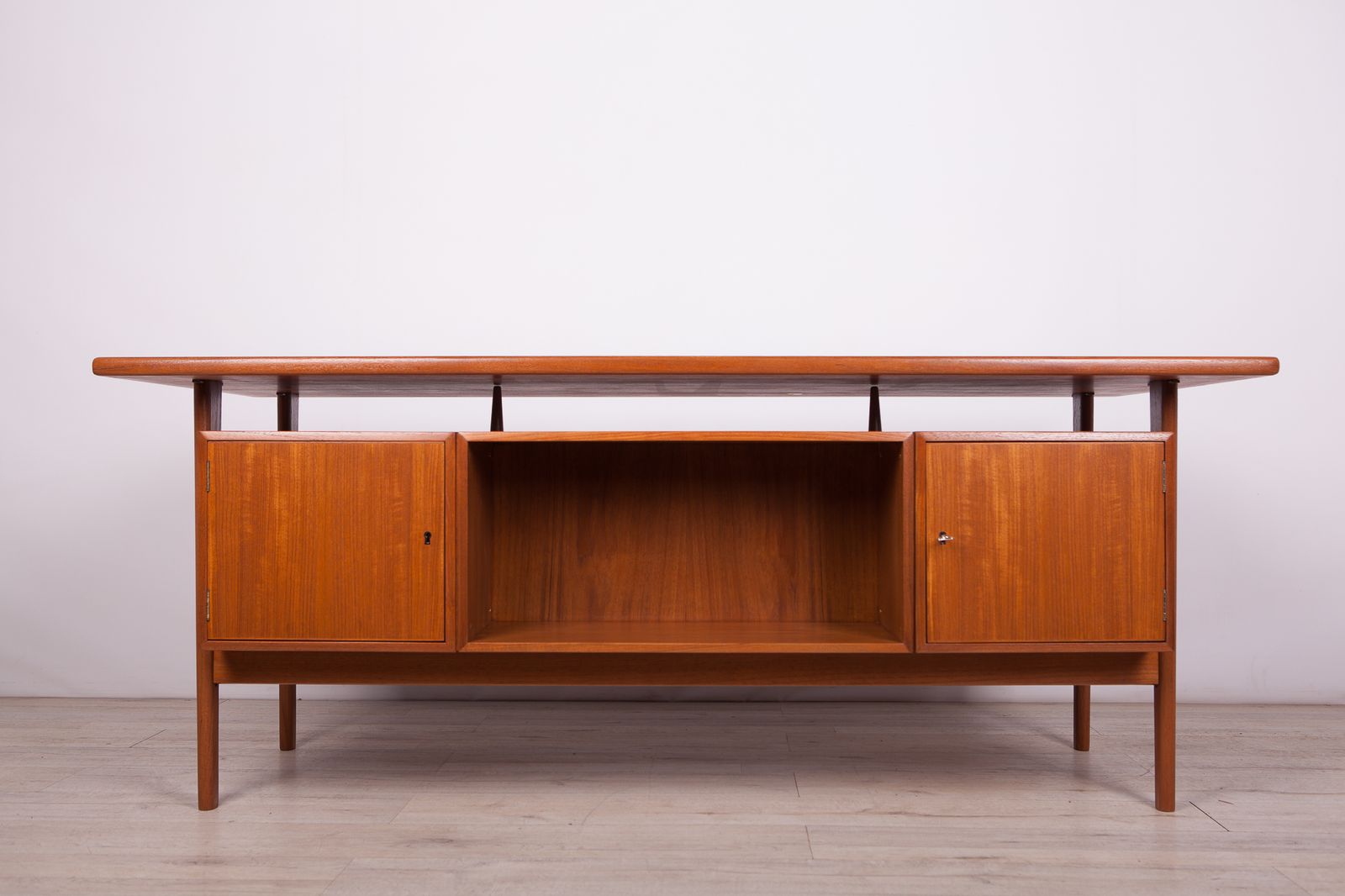 3000.0 Mid Century Danish Teak Desk From Feldballes Møbelfabrik, 1960s photo