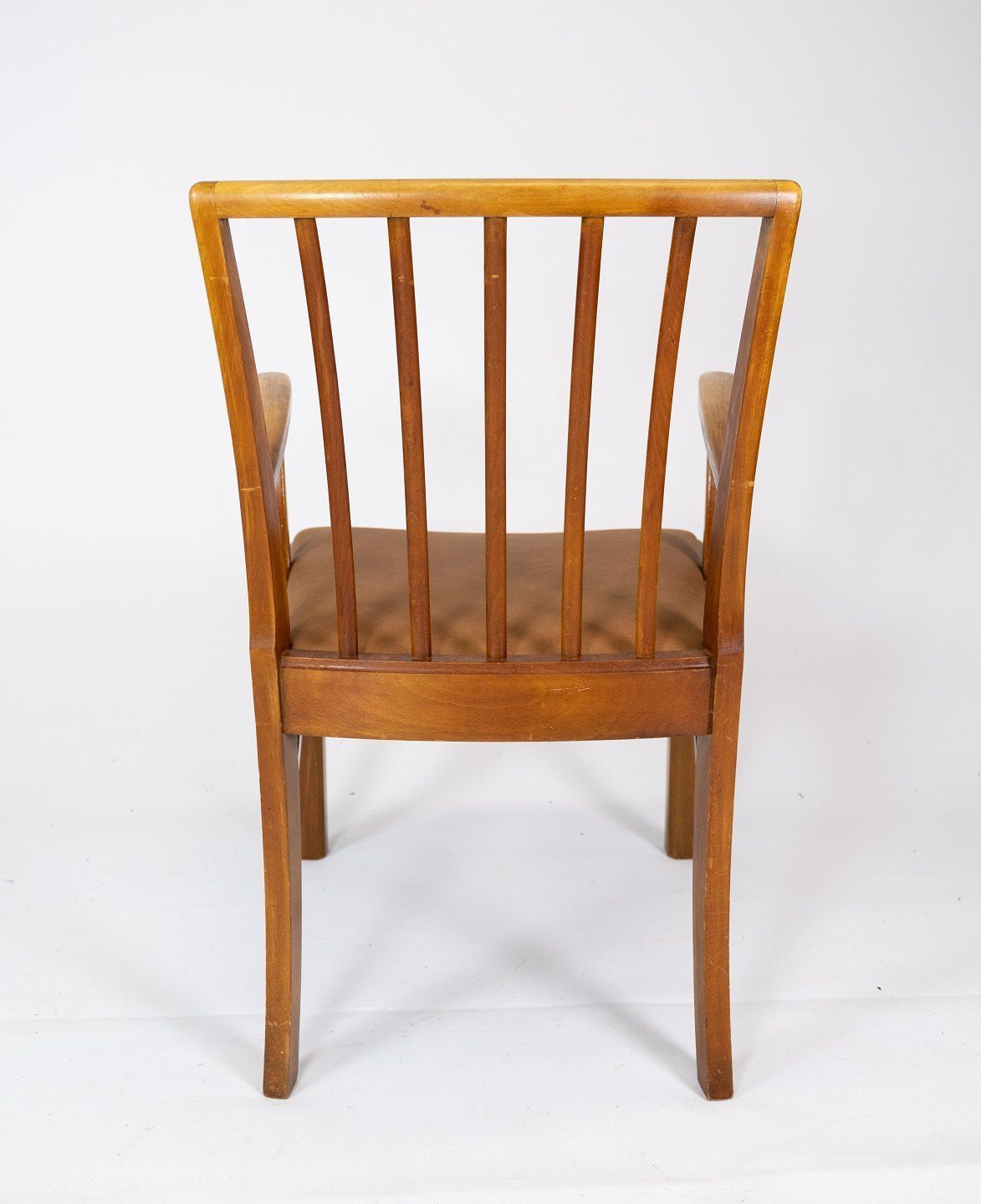 Set Of Two Armchairs In Light Wood And Upholstered With Light Brown Leather By A Danish Master Carpenter From The 1940s. photo buy