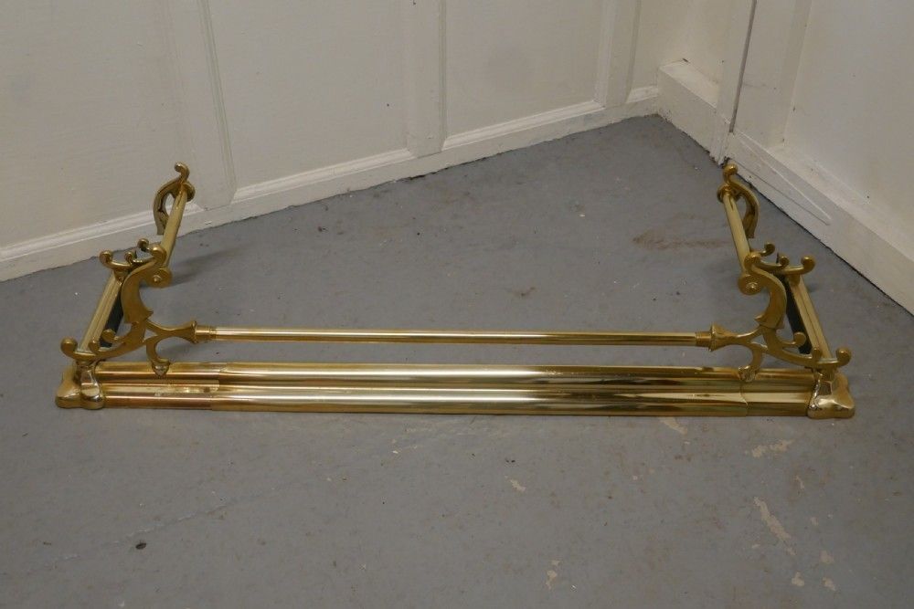 Large Victorian Art Nouveau Brass Fender photo furniture
