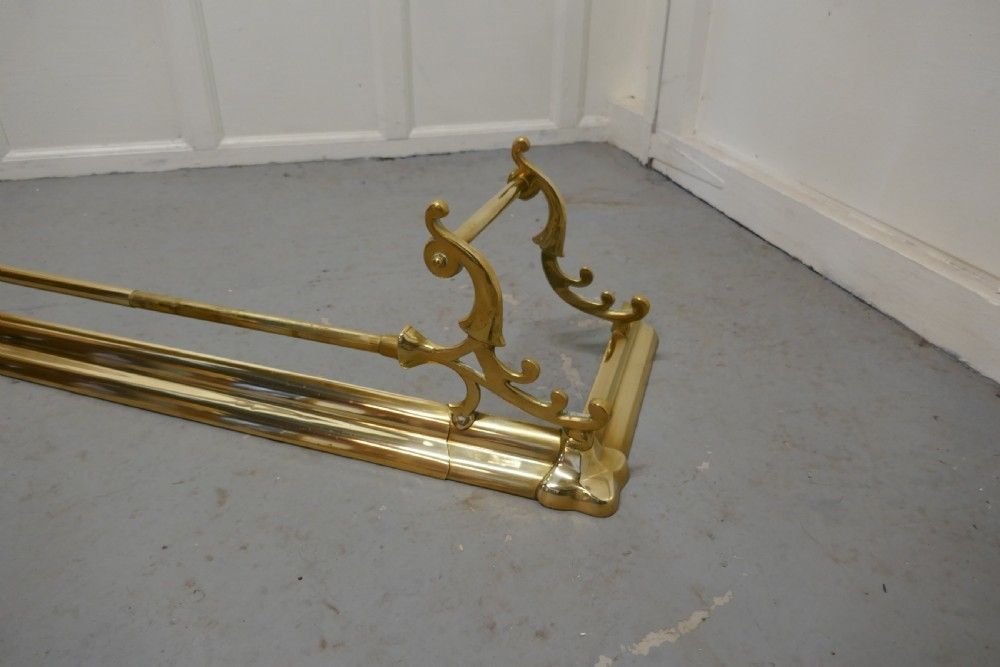 photo furniture Large Victorian Art Nouveau Brass Fender