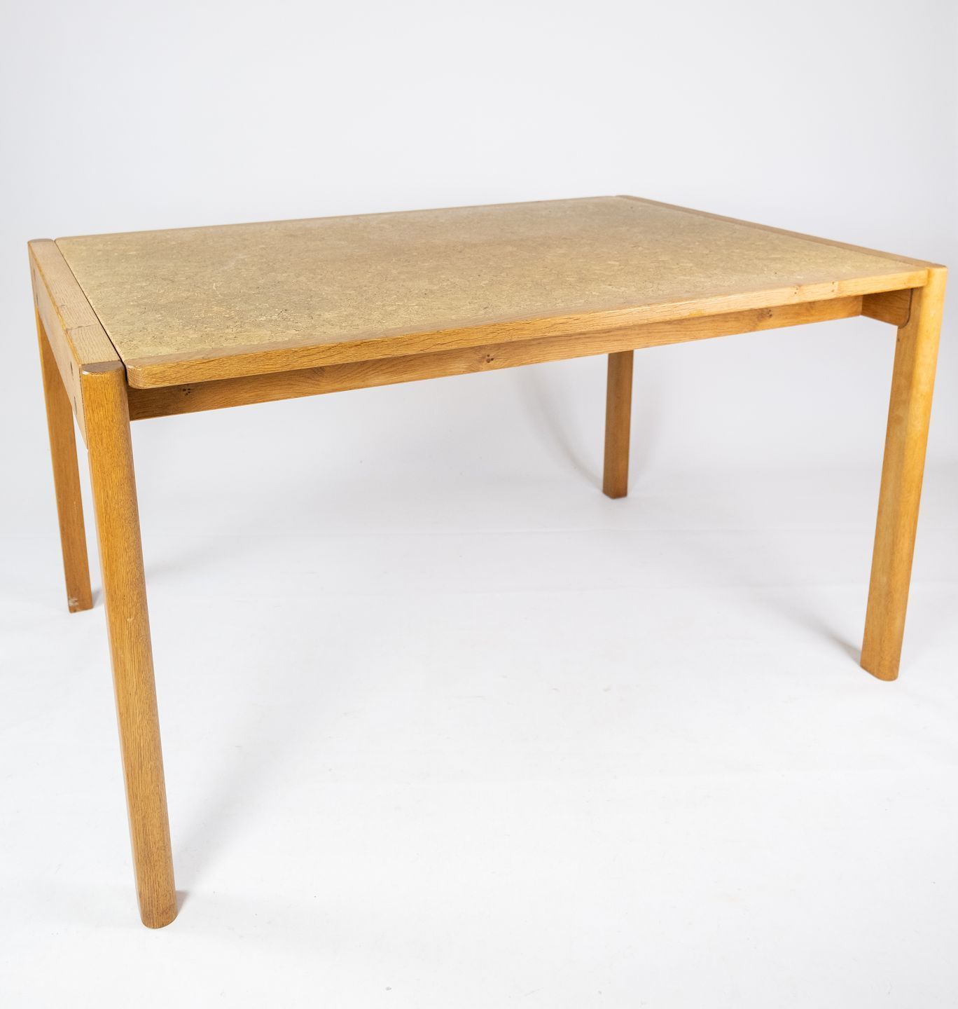 Dining Table Of Oak And Cork Of Danish Design From The 1970s.