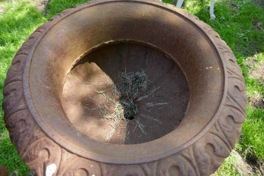 Pair Of Classical Iron Planters In The Form Of The Gemini Twins photo Home Decor