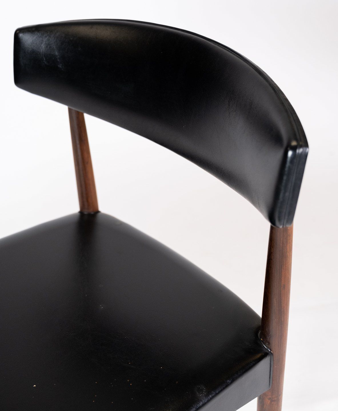 Set Of Four Dining Chairs In Rosewood And Black Leather Of Danish Design From The 1960s. photo Furniture