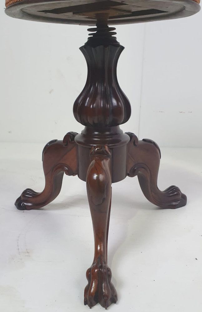 19th Century Rosewood Revolving Piano Stool photo for sale