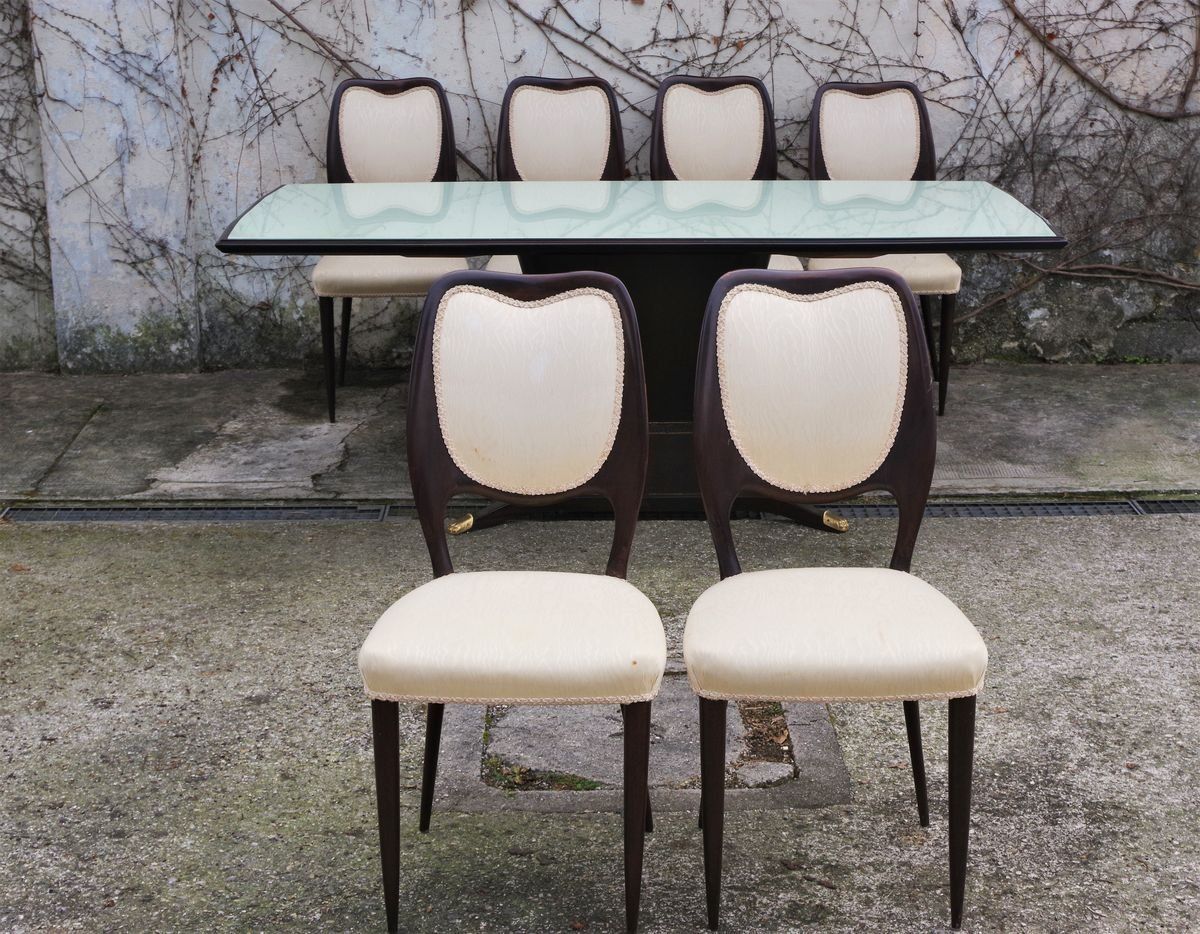 photo furniture Tavolo Da Pranzo In Mogano E Sedie Di Fratelli Rigamonti, Anni '50, Set Di 7