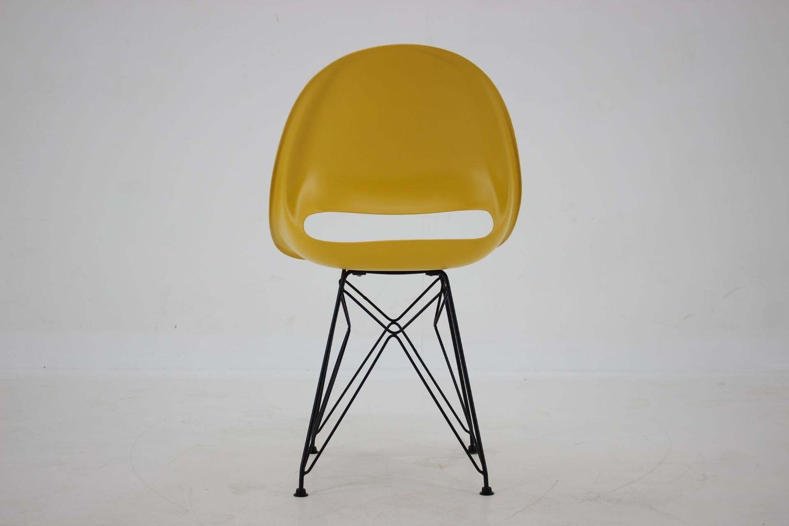 2215.0 Set Of 4 Midcentury Yellow Design Fiberglass Dining Chairs By Mnavratil 1960s photo